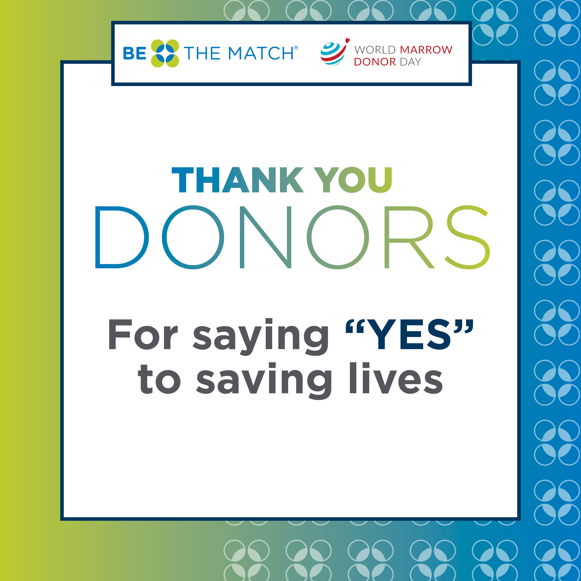 Thank you donors for saying yes to saving lives